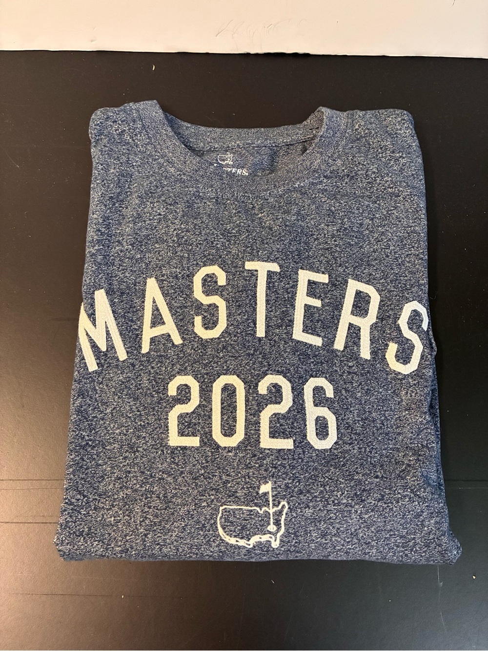 Masters Men's Heather Navy T-Shirt with White Front Print